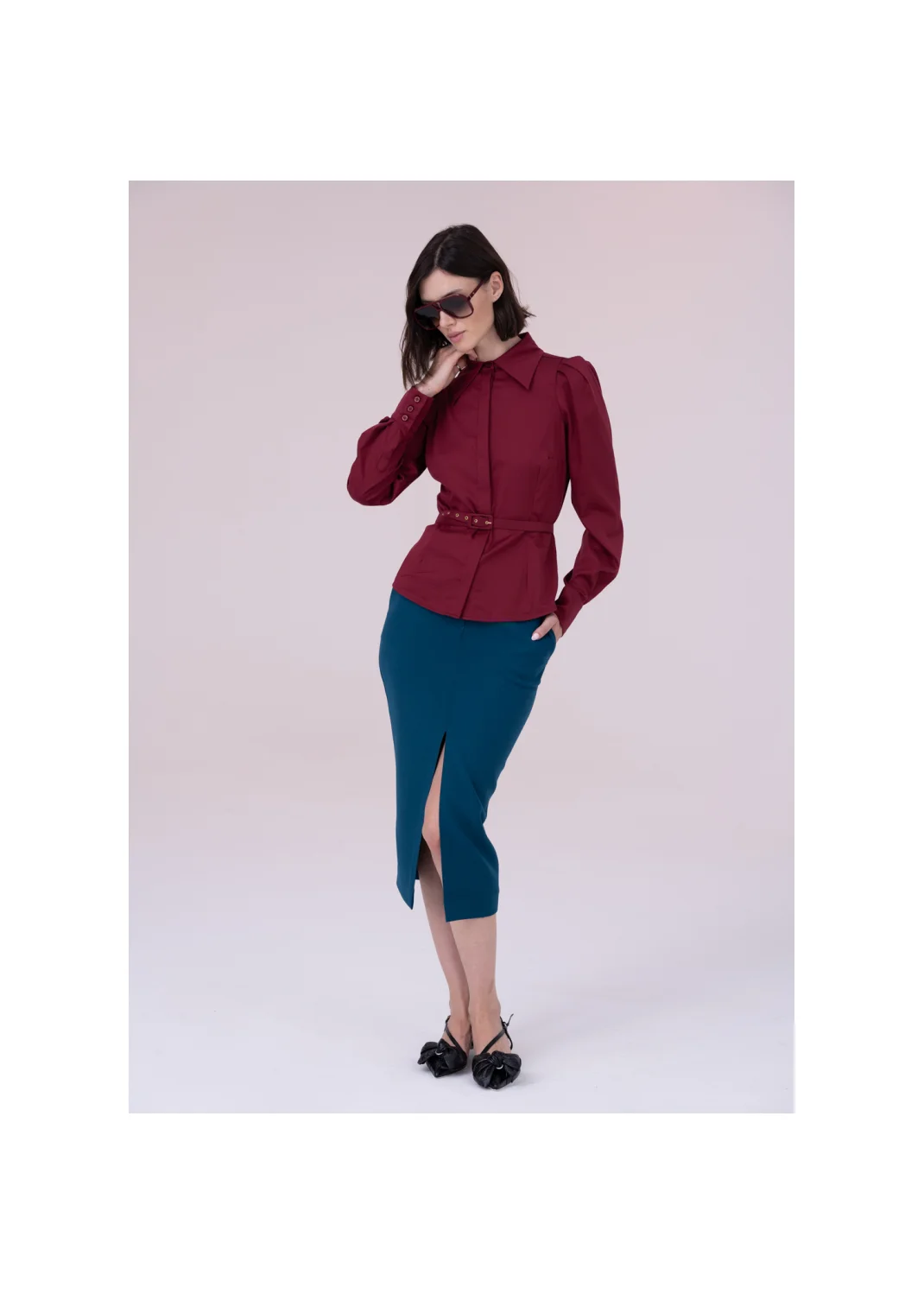 Shirt ARALIA burgundy - 157424