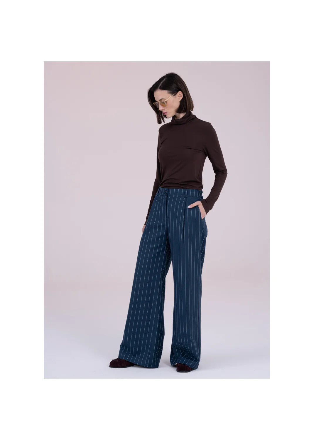 Trousers HEDERA striped turquoise - 162921