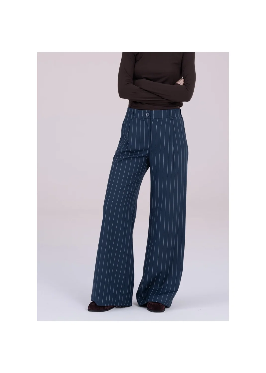 Trousers HEDERA striped turquoise - 162925