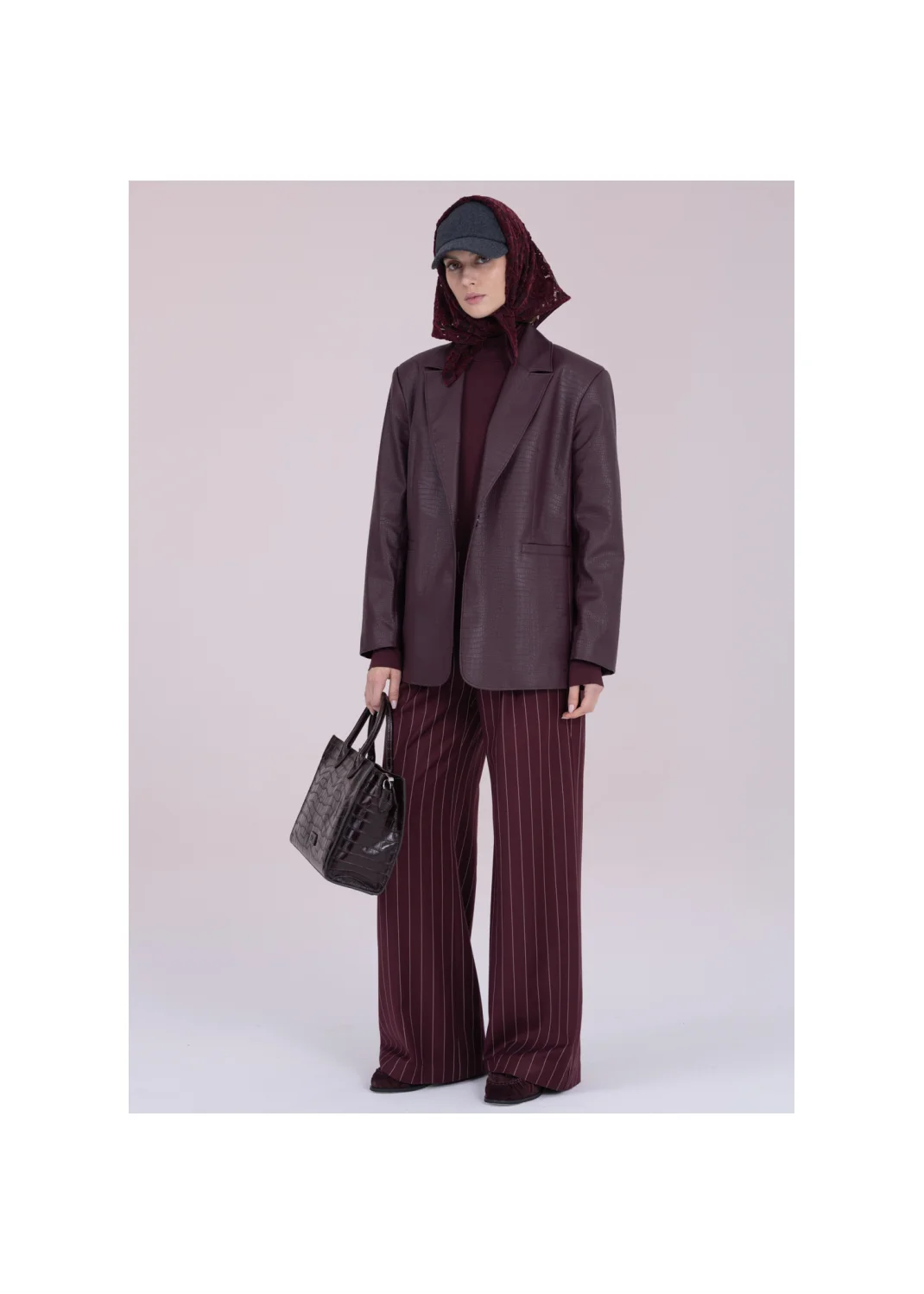 Trousers HEDERA striped burgundy - 162908