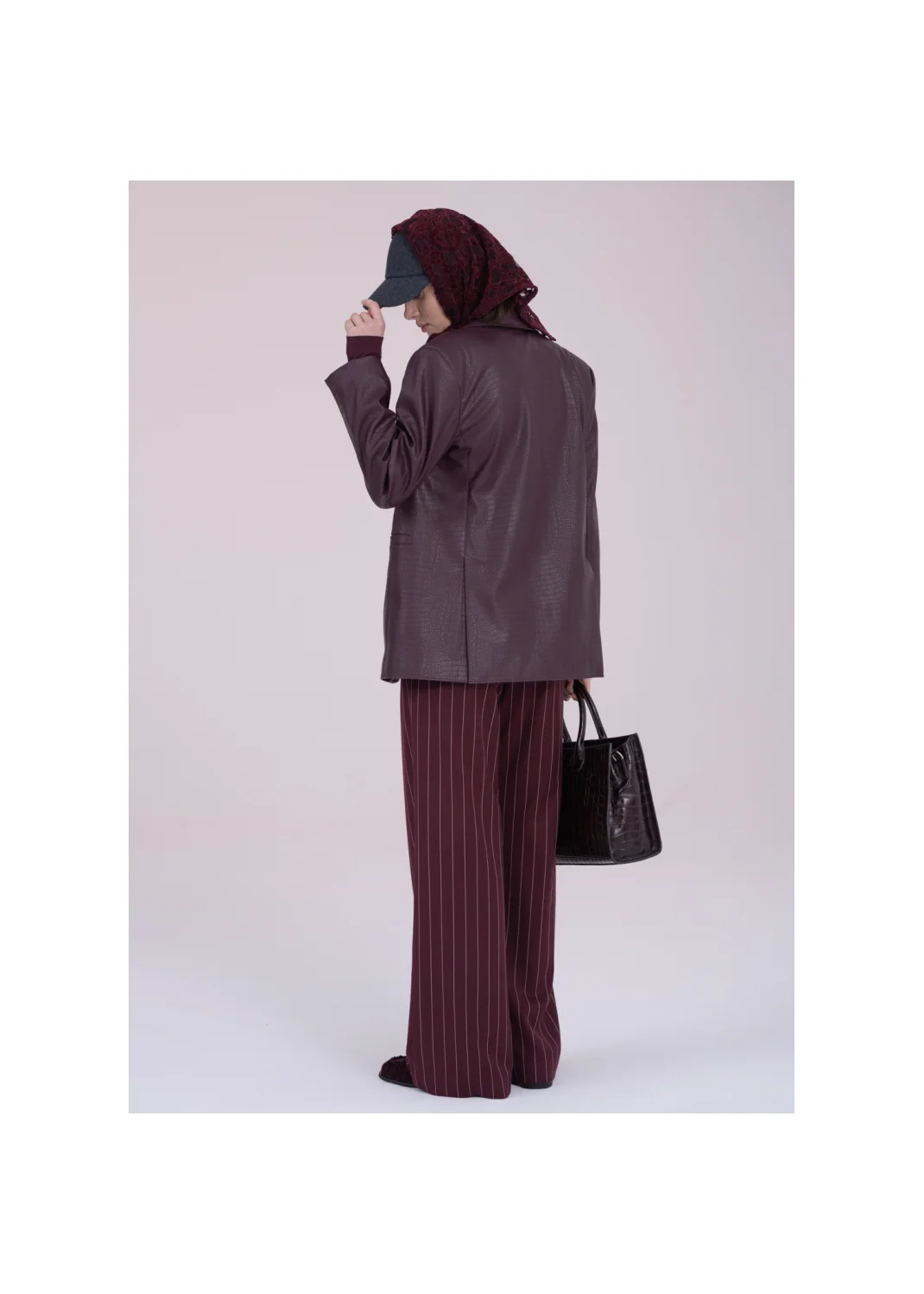 Trousers HEDERA striped burgundy - 162909