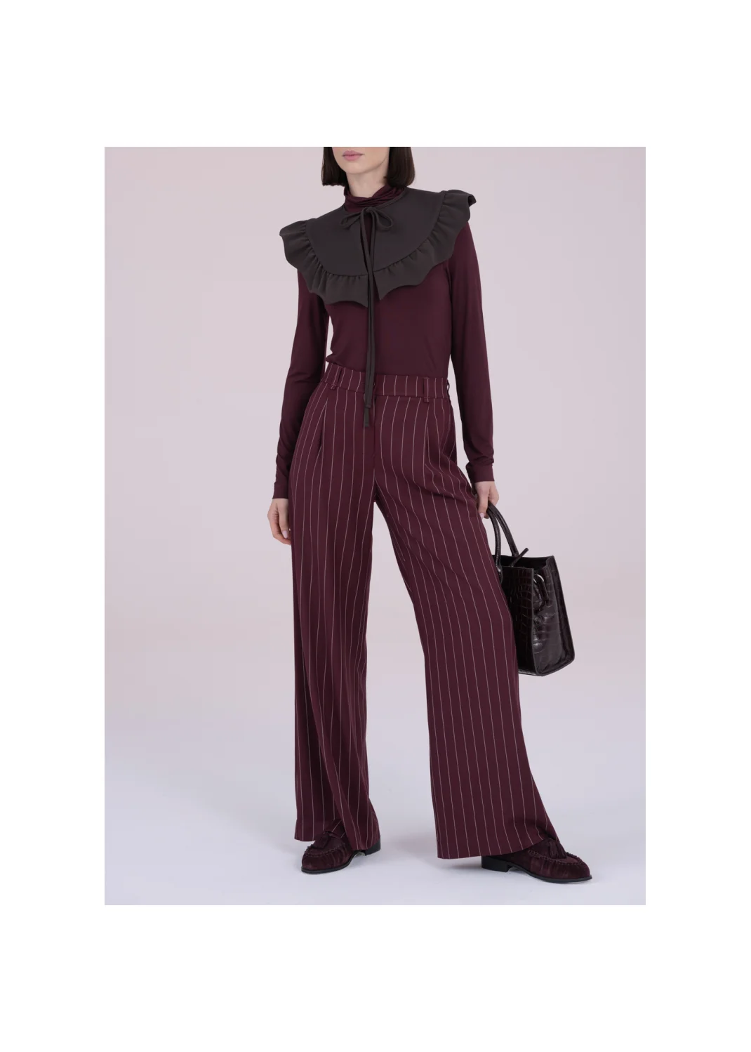 Trousers HEDERA striped burgundy - 162913