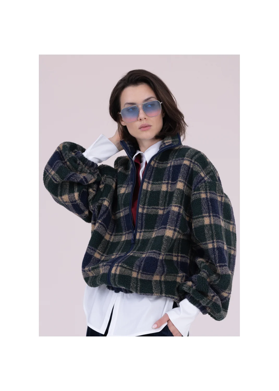 Fleece sweatshirt LOREN check - 162856