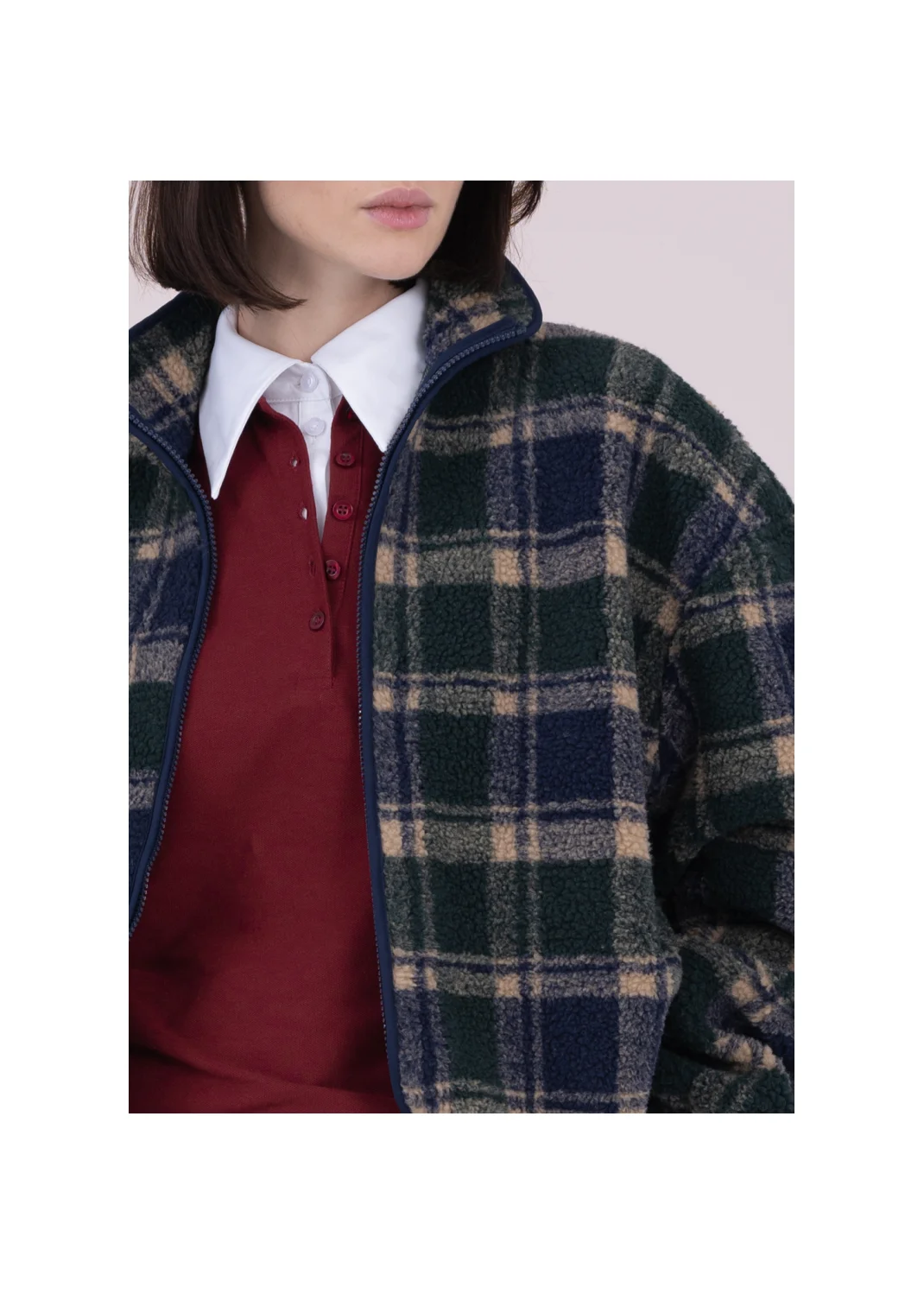 Fleece sweatshirt LOREN check - 162858