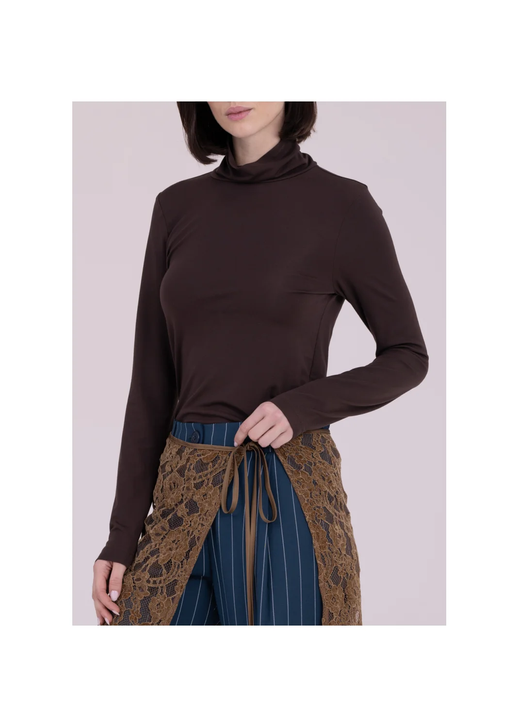 Turtleneck DAISY brown - 163564