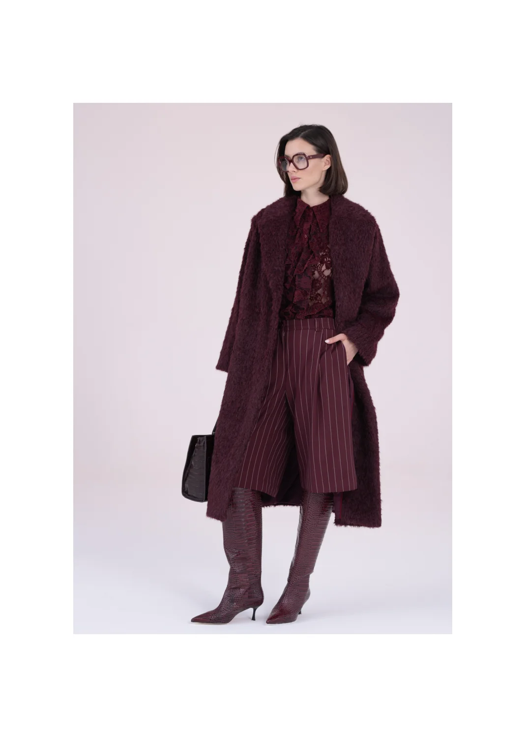 Coat NIKOLETTA burgundy - 163456