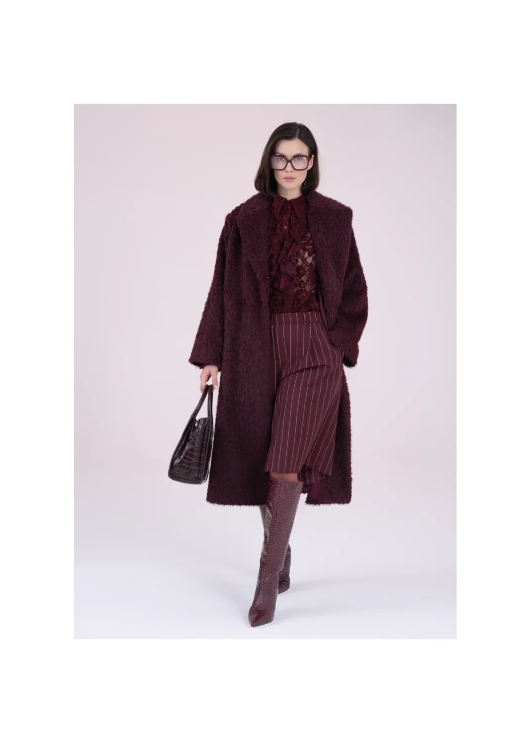 Coat NIKOLETTA burgundy - 163457