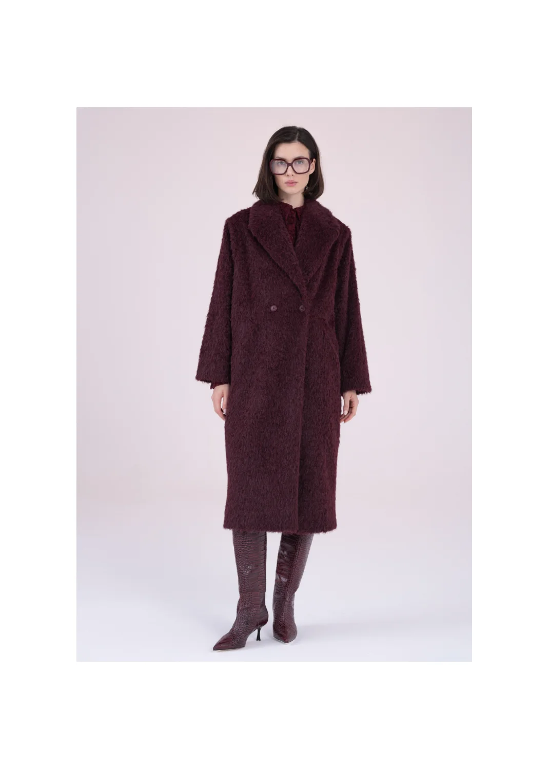 Coat NIKOLETTA burgundy - 163458