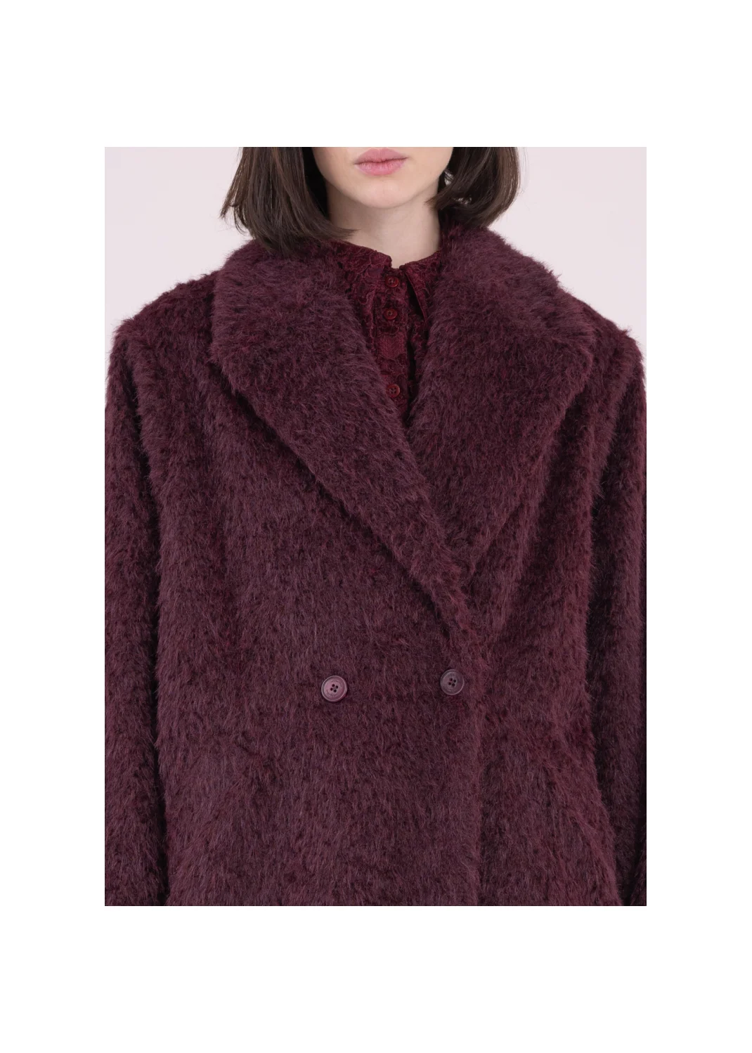 Coat NIKOLETTA burgundy - 163459