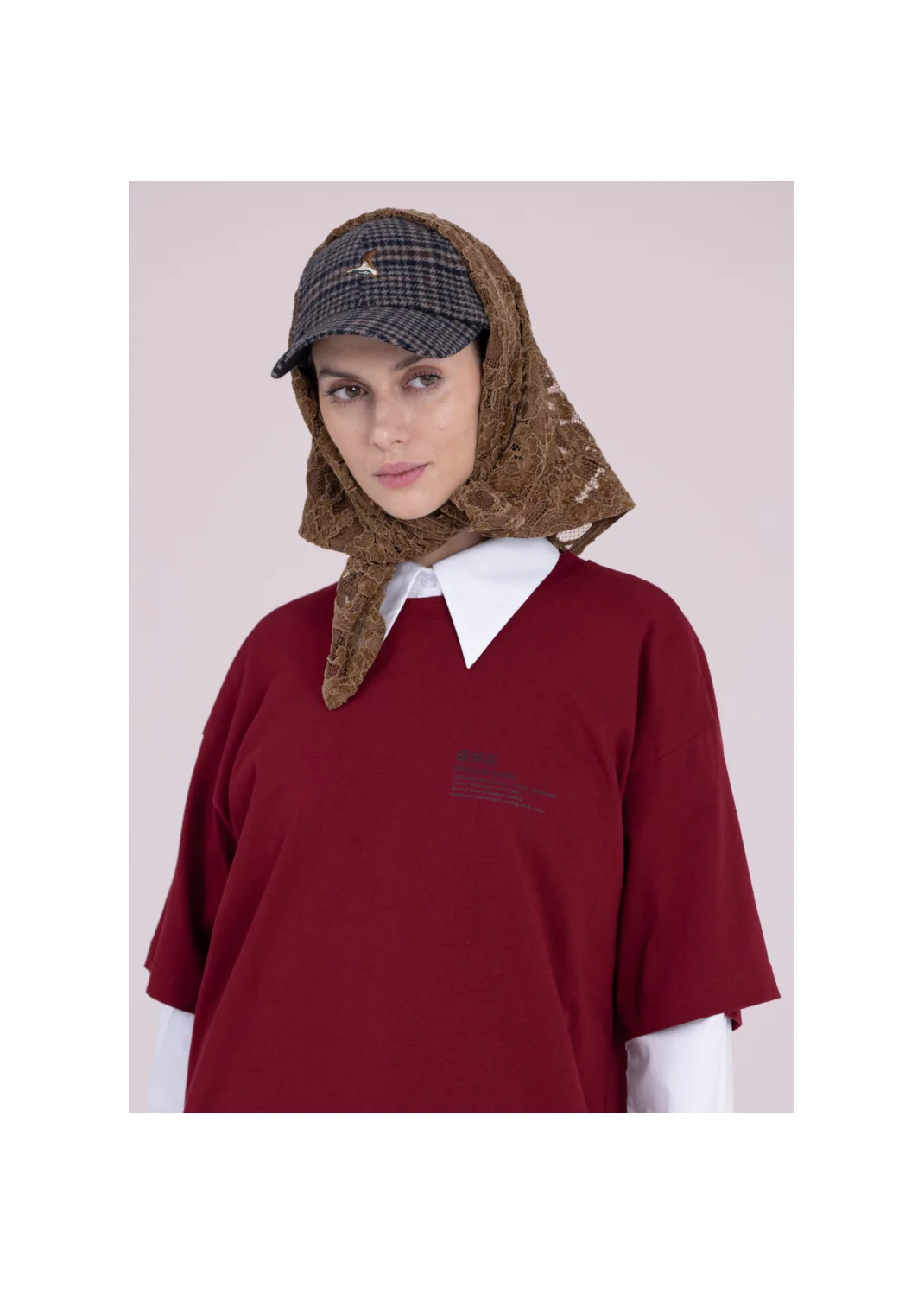 T-shirt MOSS burgundy - 164359