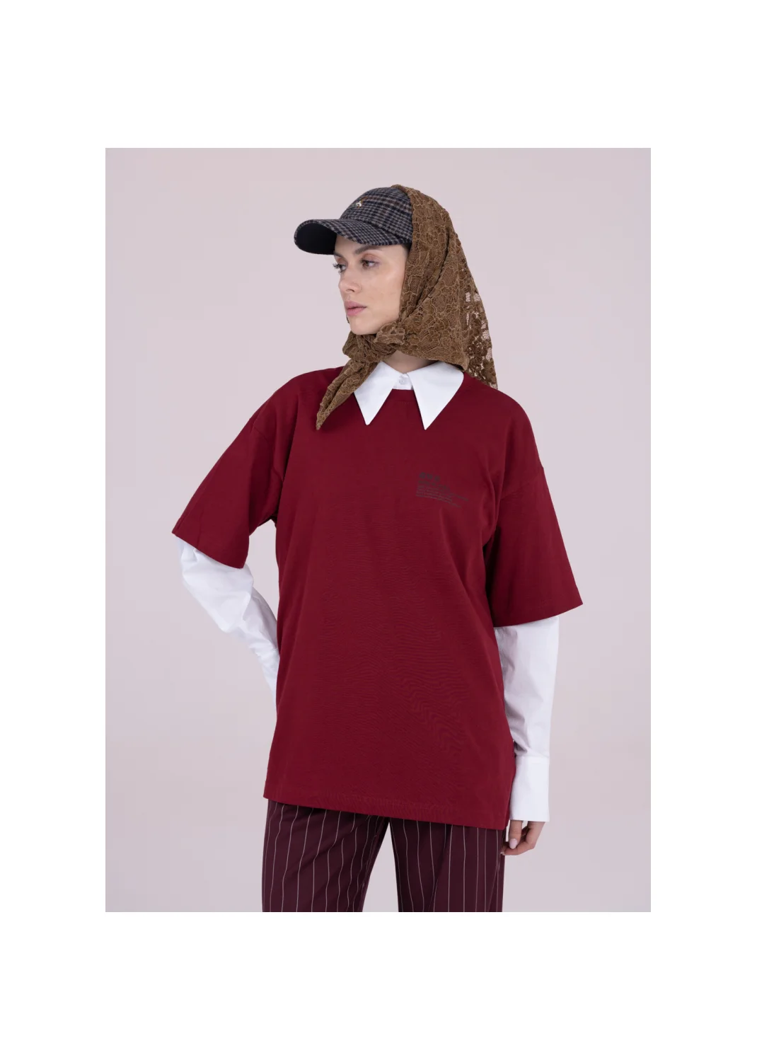 T-shirt MOSS burgundy - 164360