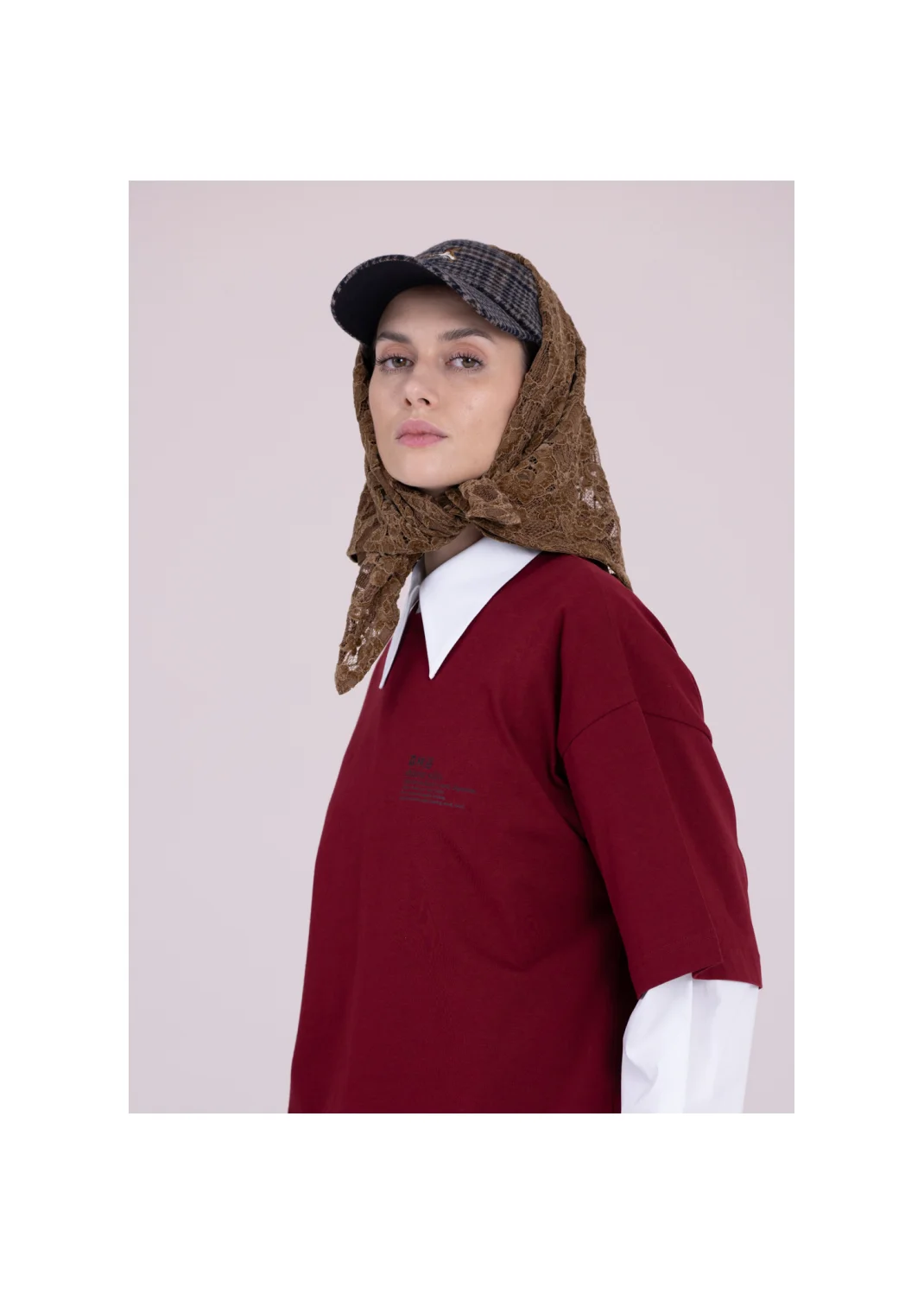 T-shirt MOSS burgundy - 164361