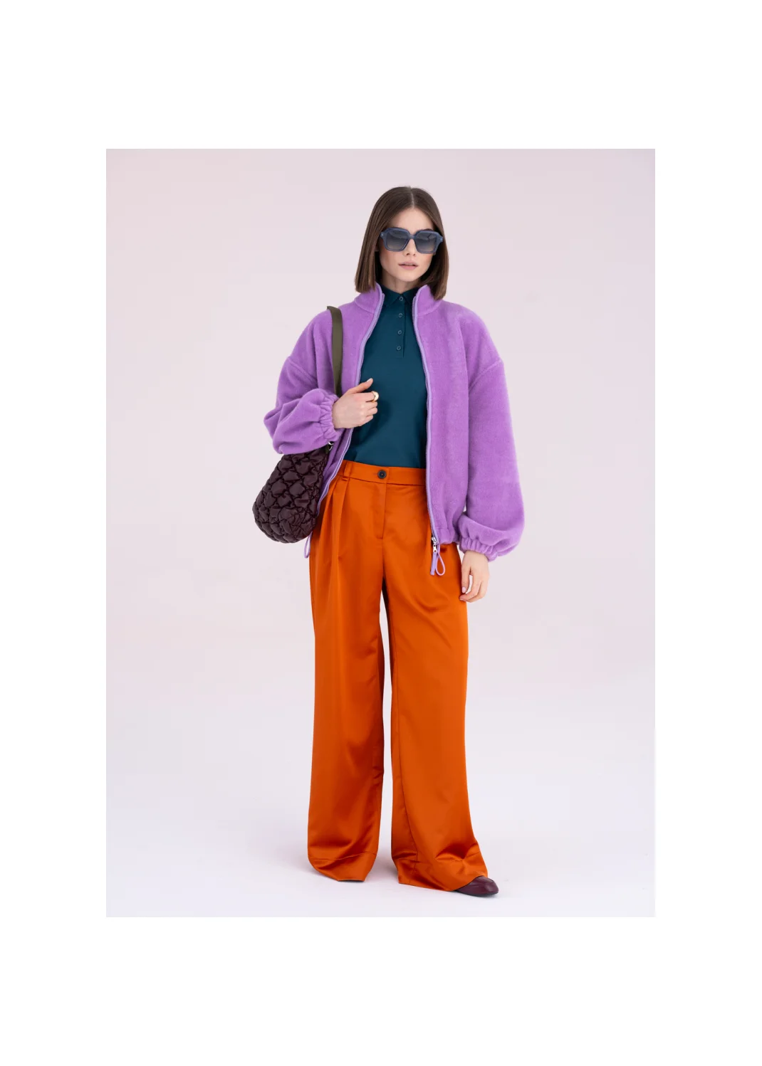 LOREN fleece sweatshirt purple - 180427