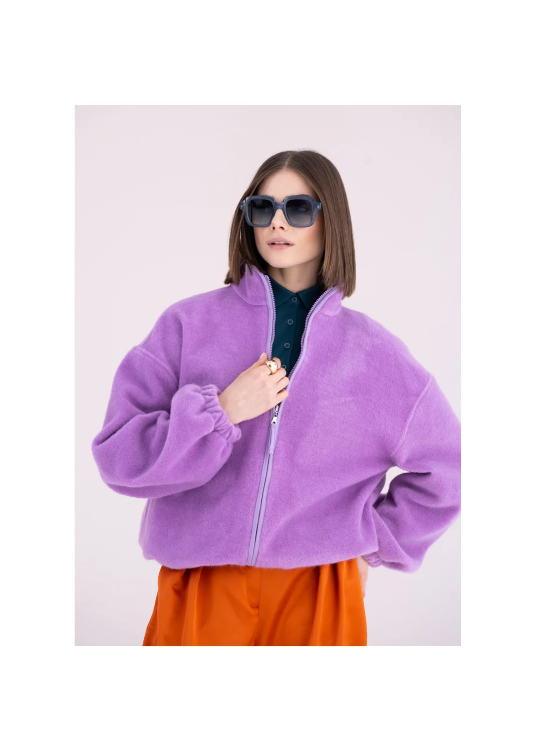 LOREN fleece sweatshirt purple - 180429