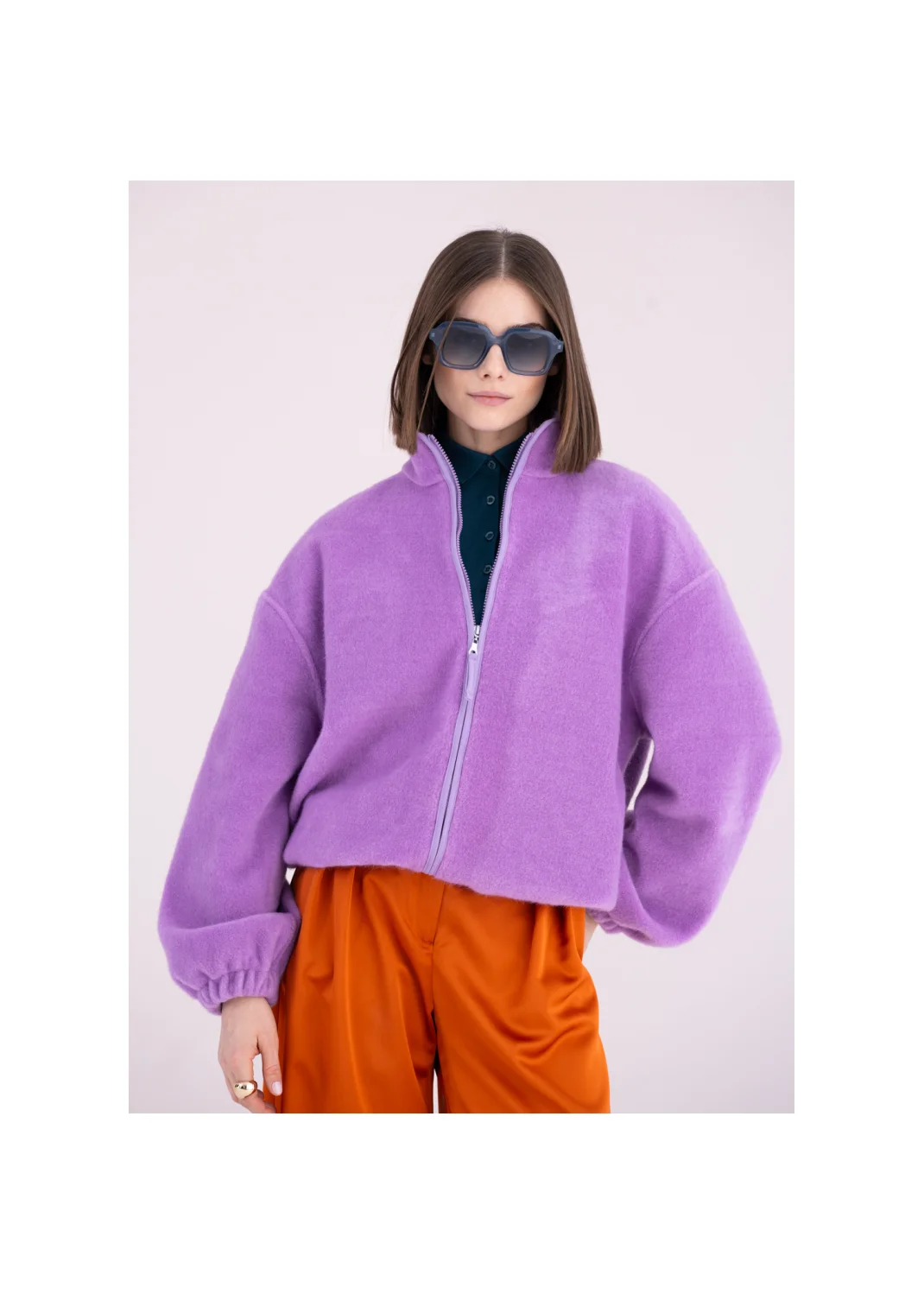 LOREN fleece sweatshirt purple - 180430