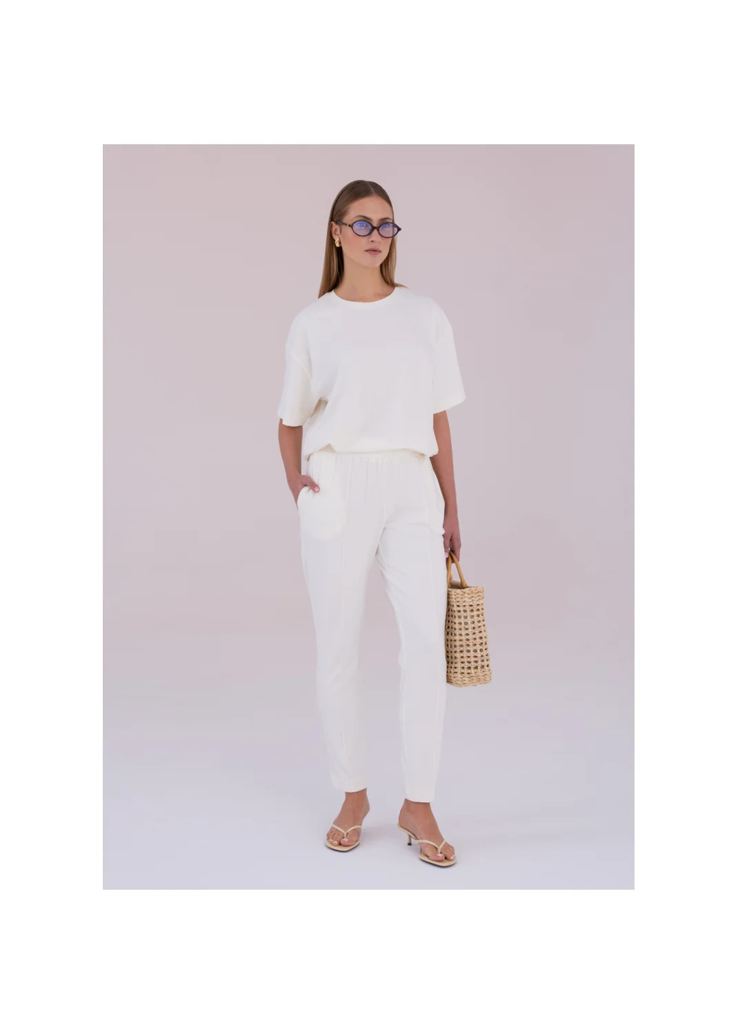 RUBY ecru trousers - 189047