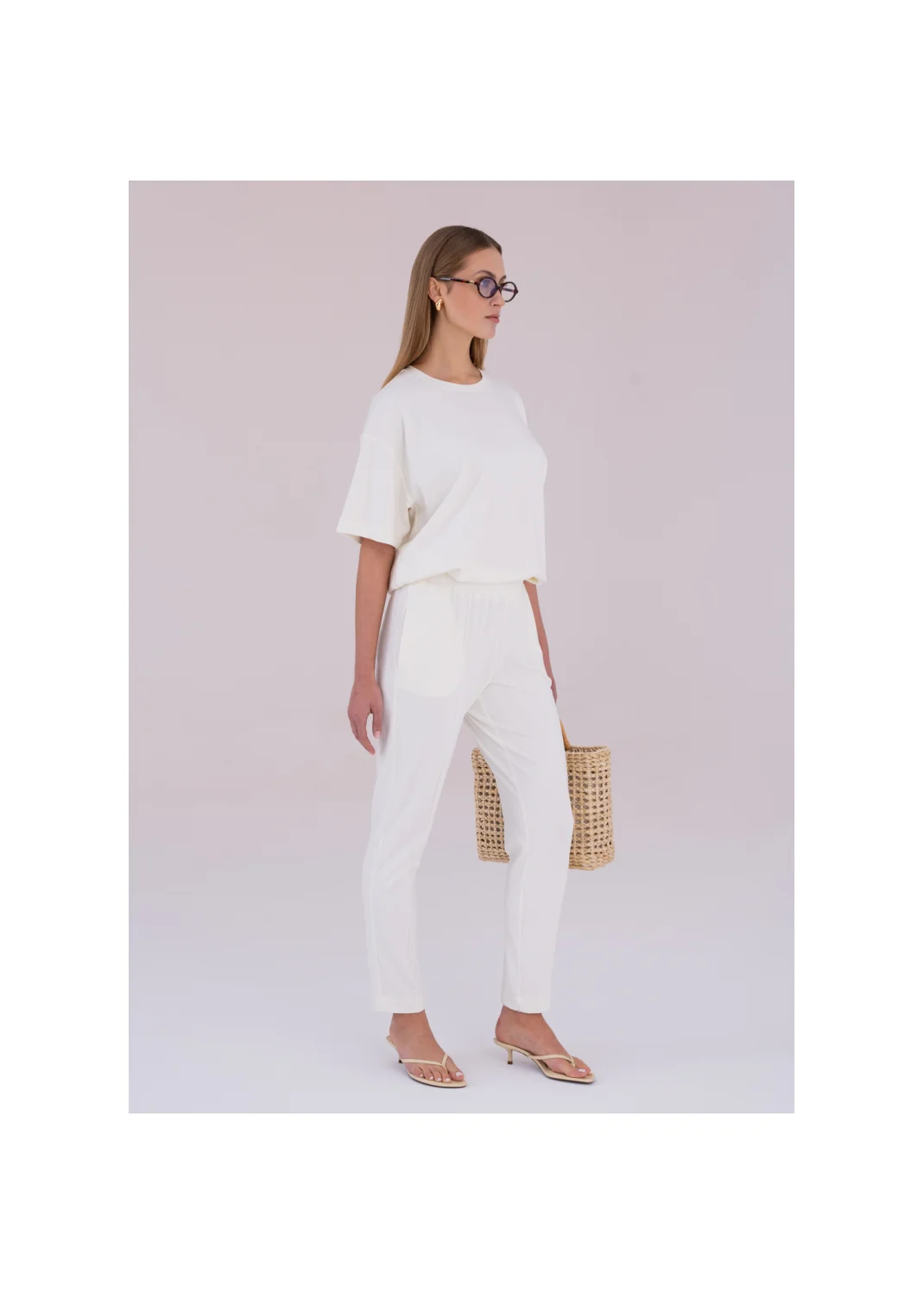 RUBY ecru trousers - 189050