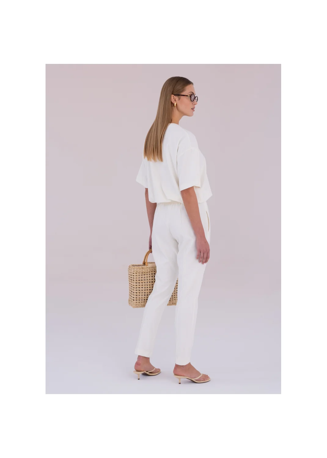 RUBY ecru trousers - 189052