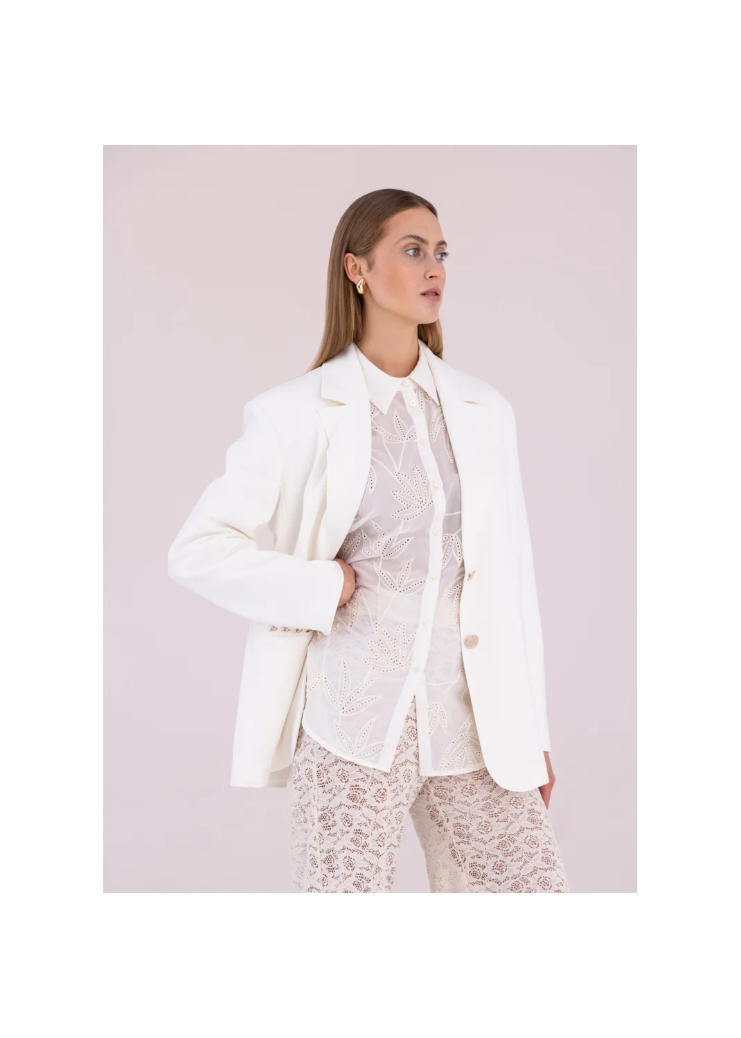  PLAID ecru jacket - 189023