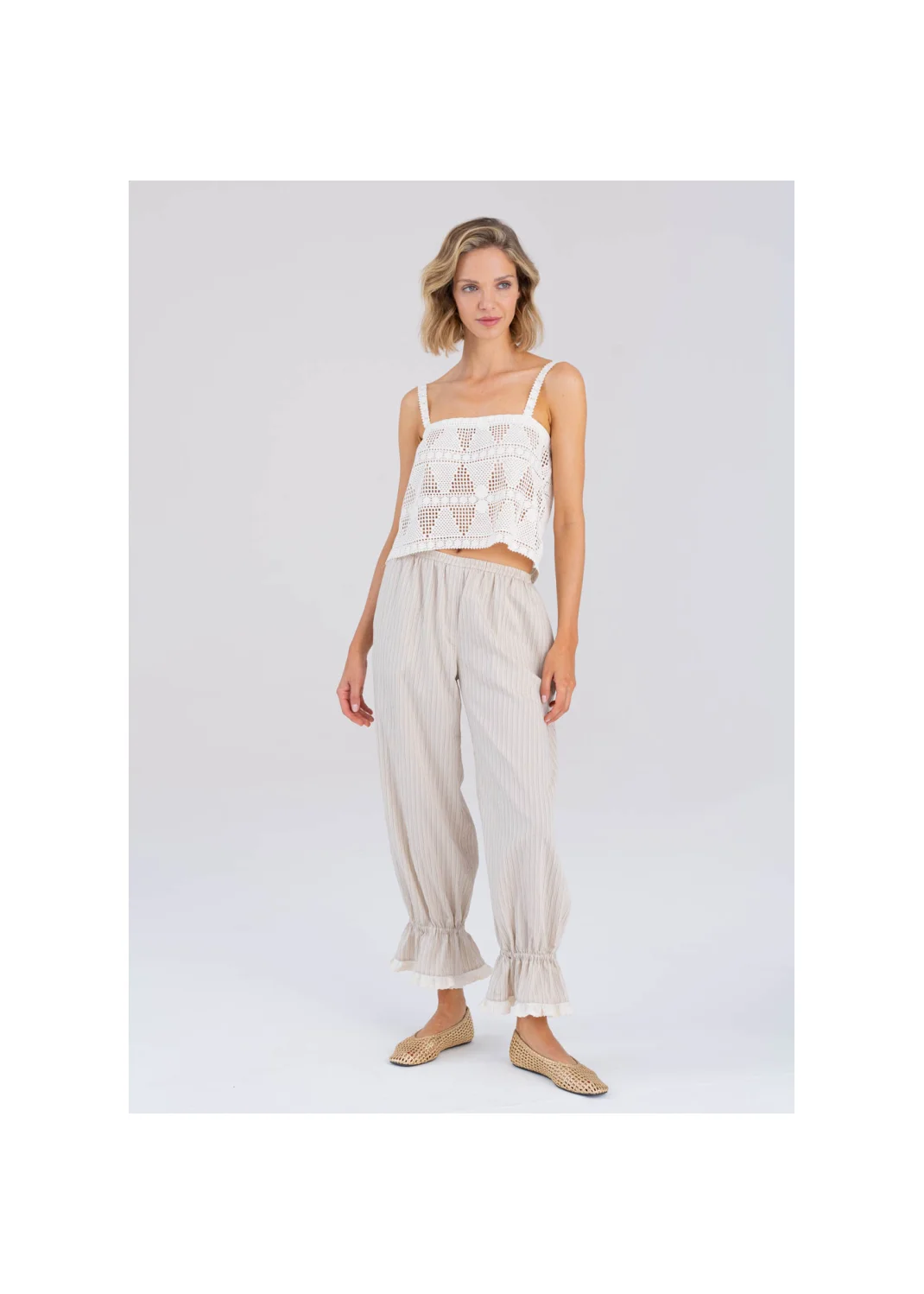  LEYLA trousers striped beige - 194497