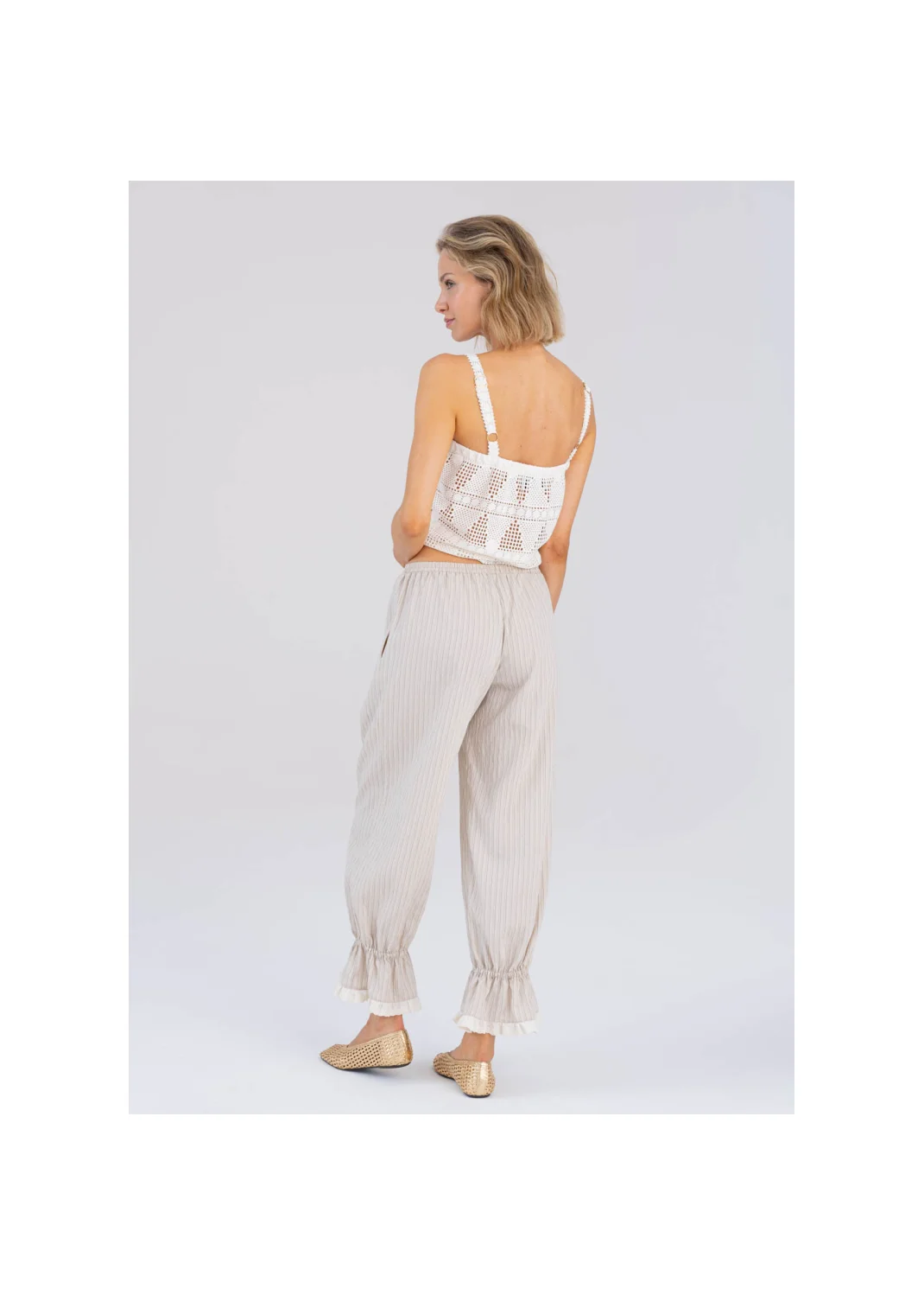  LEYLA trousers striped beige - 194498
