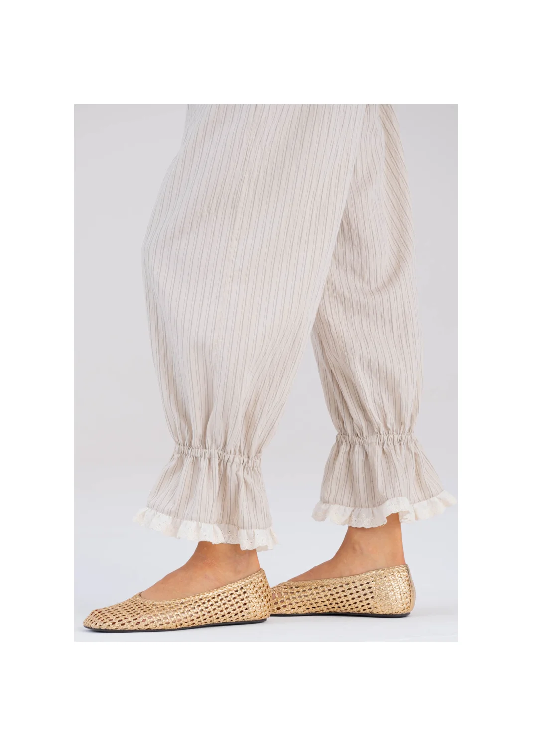  LEYLA trousers striped beige - 194486
