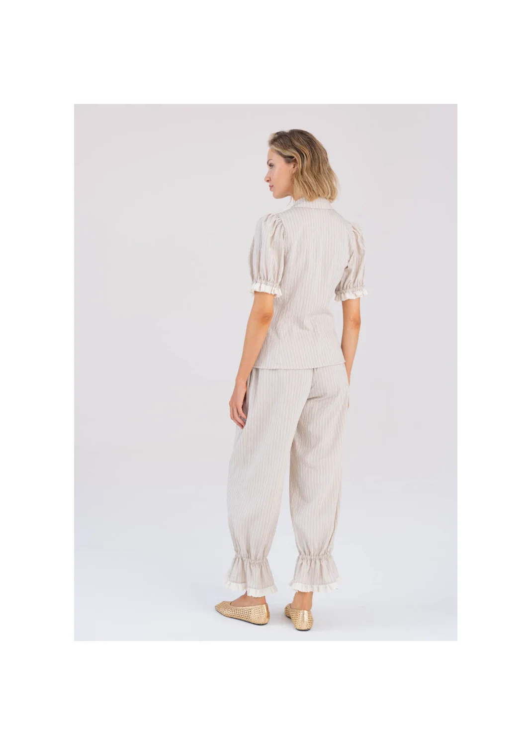  LEYLA trousers striped beige - 194488