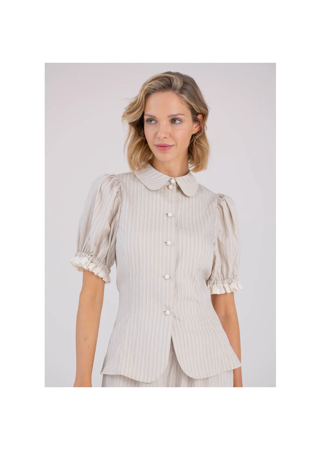  LEYLA blouse, beige stripes - 194473