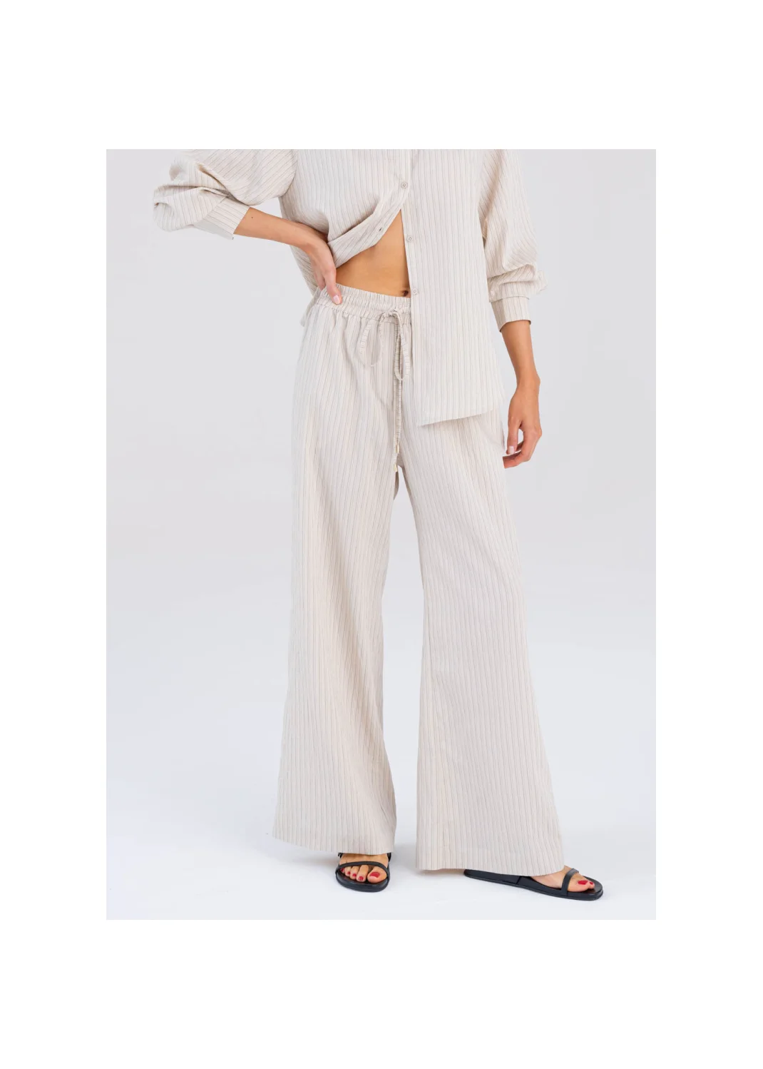  CAPRICE trousers striped beige - 194589