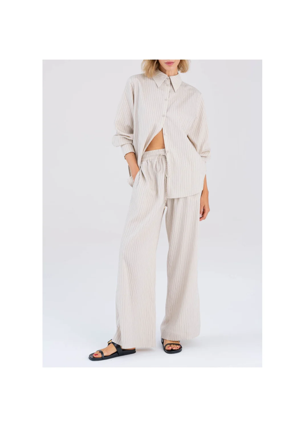 CAPRICE shirt, beige stripes - 194558