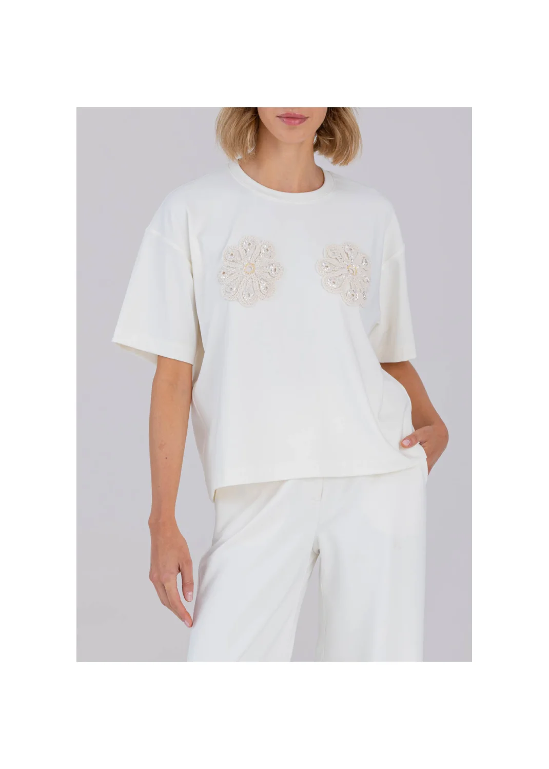 FLORES ecru T-shirt - 194218