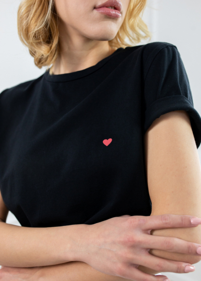 T-shirt HEART czarny