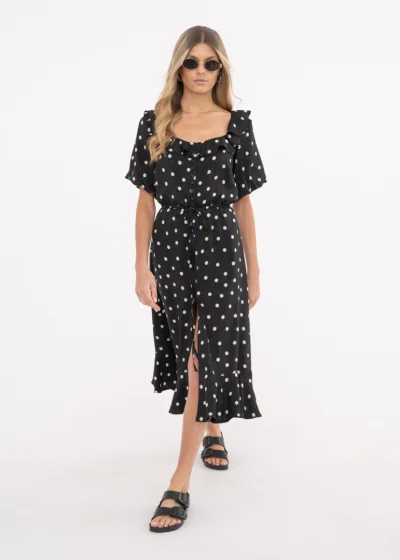 Dress CORTINA black polka dots