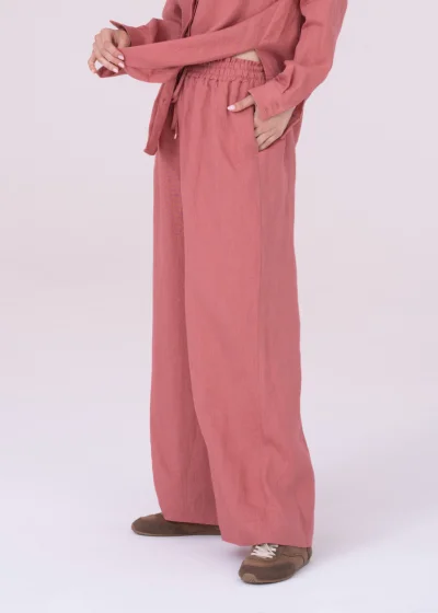 Pants SARDYNIA pink linen