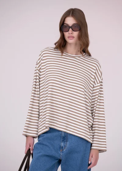 Sweatshirt DANIELLA striped brown