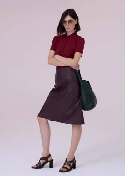 SKIRT PETAL leather 