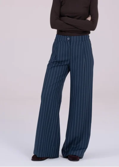 Trousers HEDERA striped turquoise