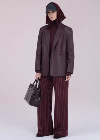 Trousers HEDERA striped burgundy