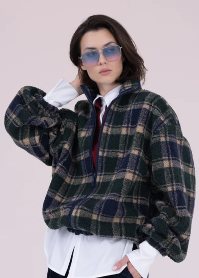 Fleece sweatshirt LOREN check
