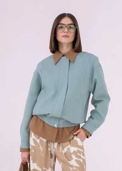 VIVID sage bomber jacket