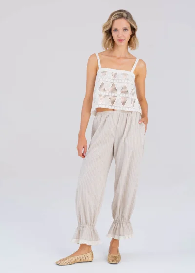  LEYLA trousers striped beige
